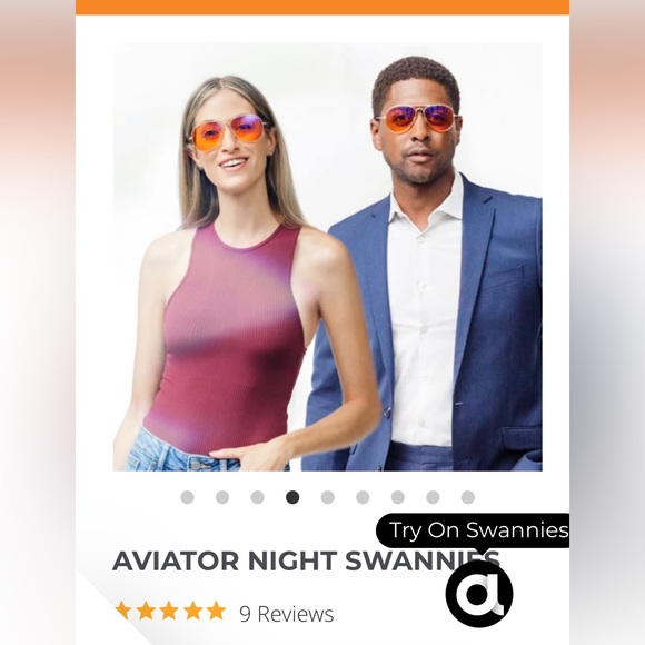 Swanwick Large Aviator Glasses Night Blue Light Blocking - Picture 11 of 16